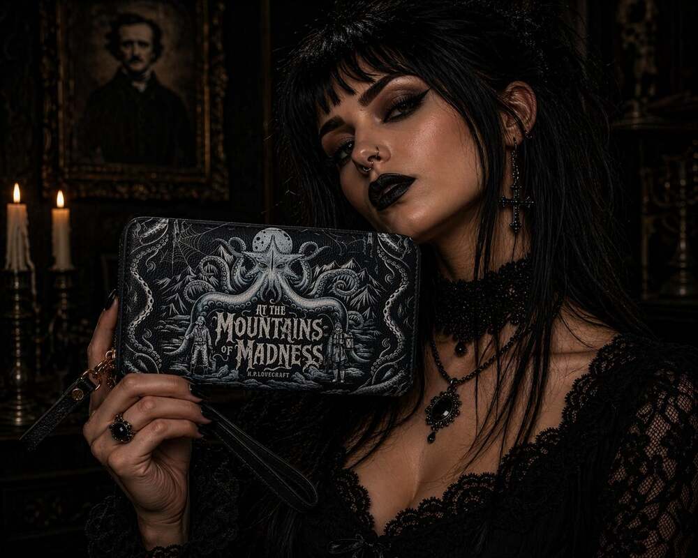 "At The Mountains Of Madness" Wallet Horror Goth Halloween Lovecraft Cthulhu New
